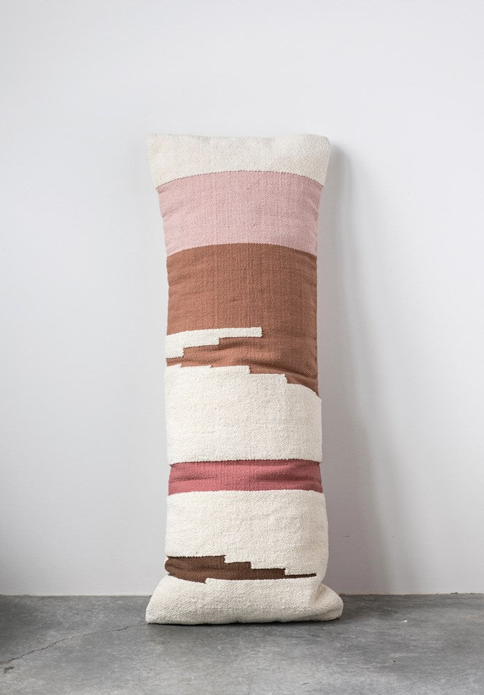 Hand-Woven Cotton Kilim Lumbar Pillow Multi Color