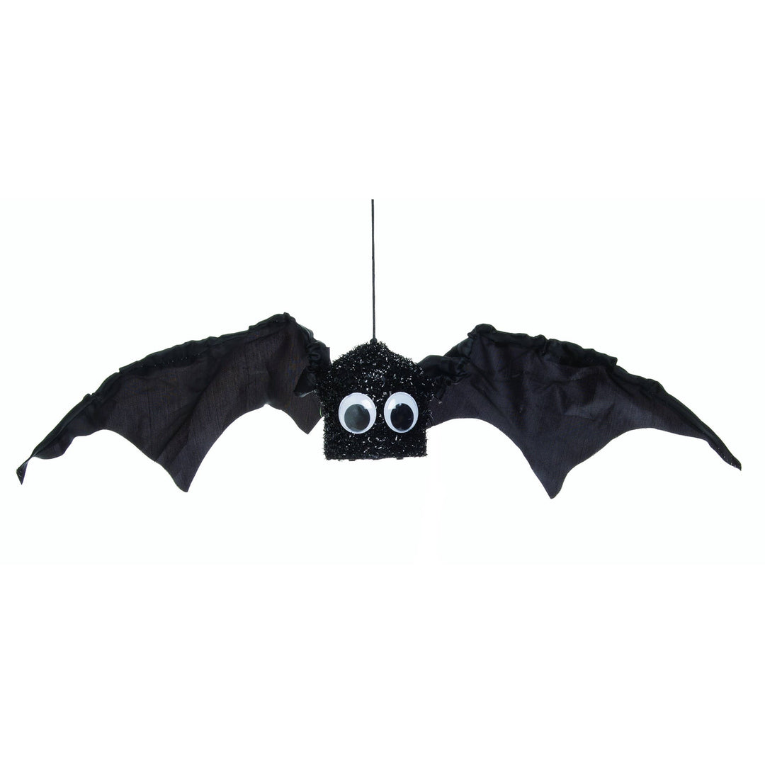 Fabric 20 in. Black Halloween Shaking Bat Decor