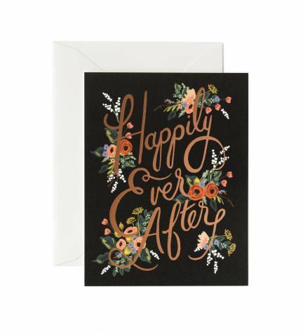 Happily Ever After card - black background