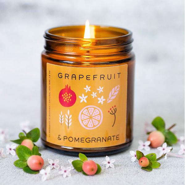 Grapefruit and Pomegranate Summer Soy Candle