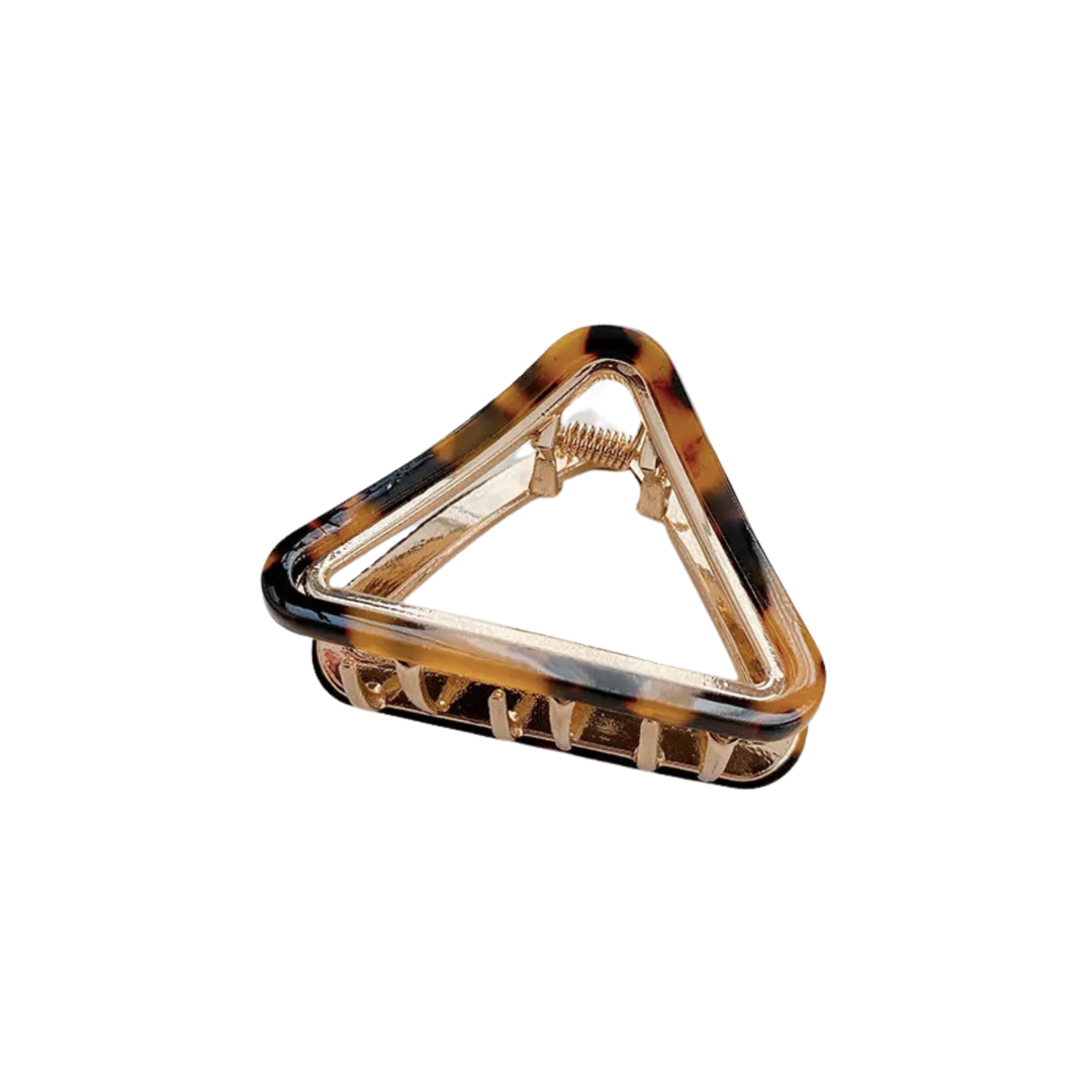 Triangle Acetate and Brass Claw Clip