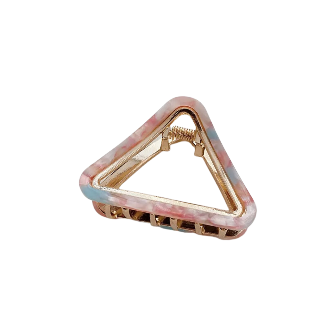 Triangle Acetate and Brass Claw Clip