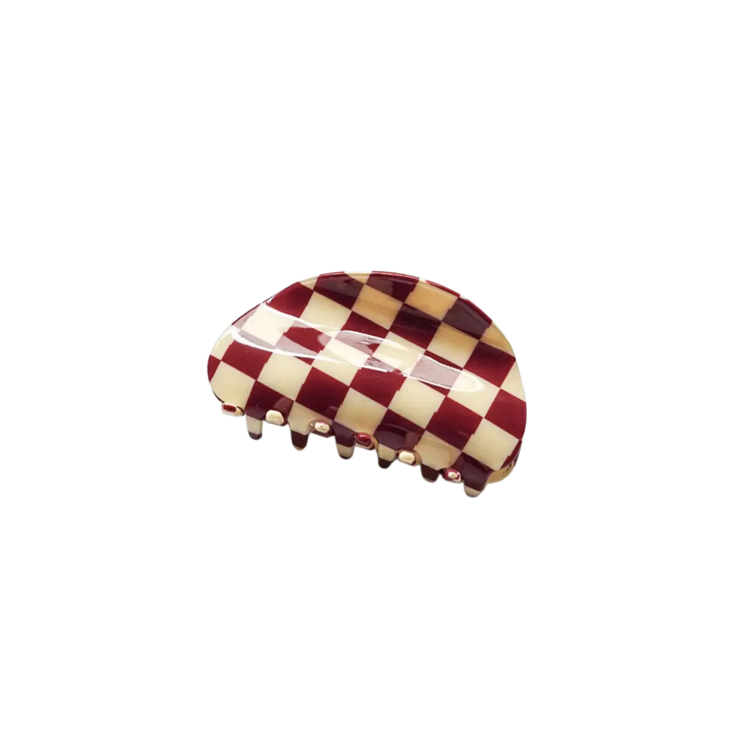 Large Waffle Checker Hair Claw Clip