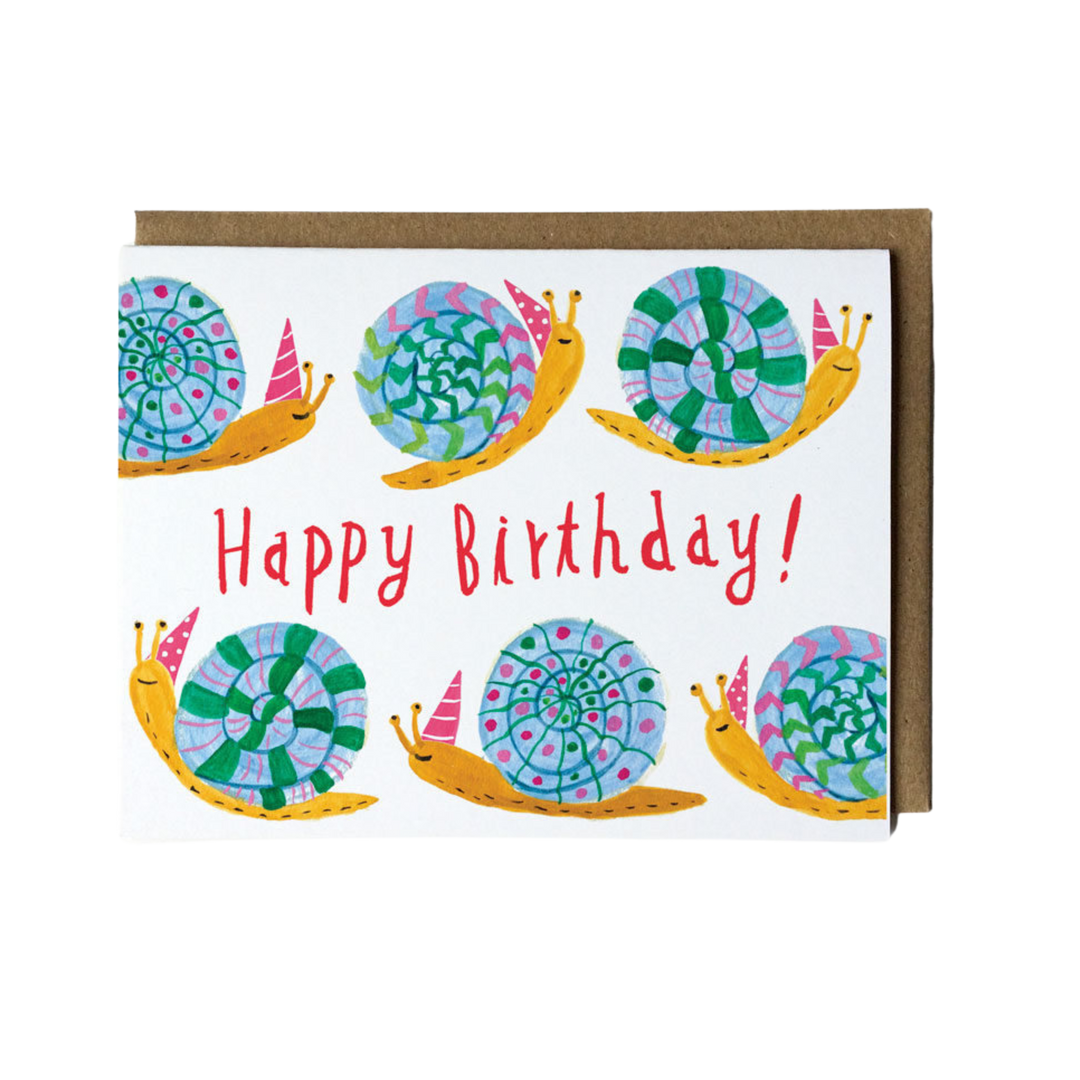 Party Snail Happy Birthday Card