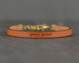 Forever Friends Leather Bracelet - grey