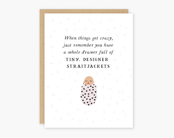 Straitjacket New Baby Greeting Card