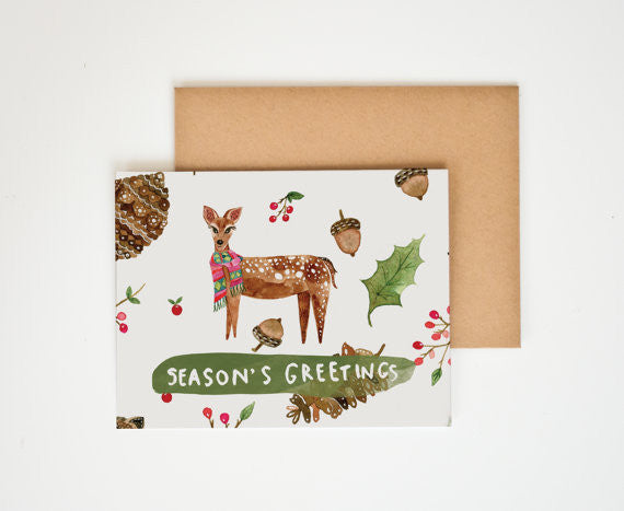 Happy Holidays Deer Greeting Card