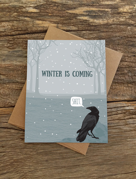 Winter is Coming Raven Card
