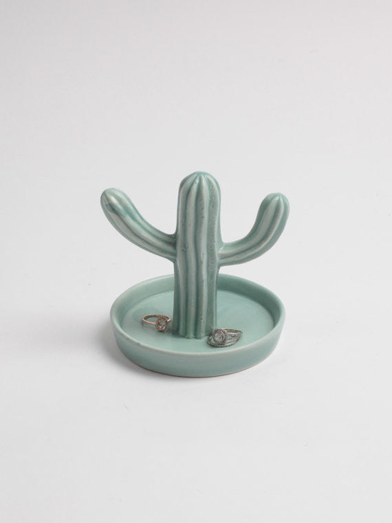 Seafoam Green Cactus Jewelry Holder