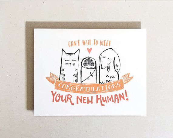 Congratulations On Your New Human! Baby Card