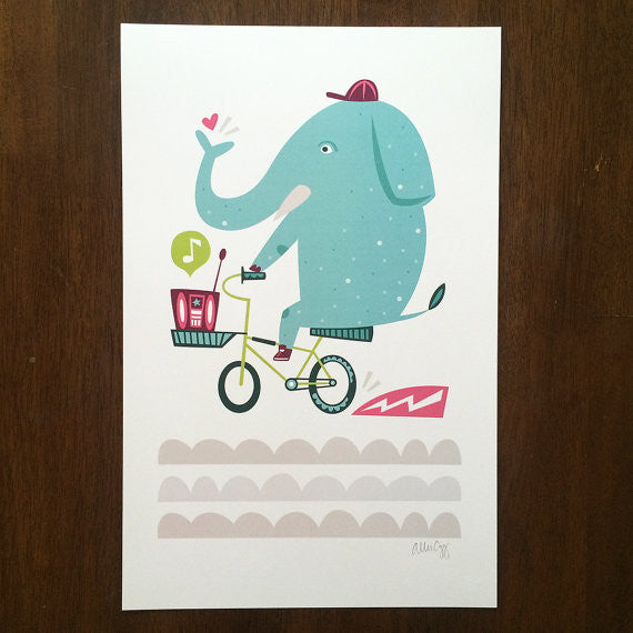 Boombox Parade Elephant Print 11X17