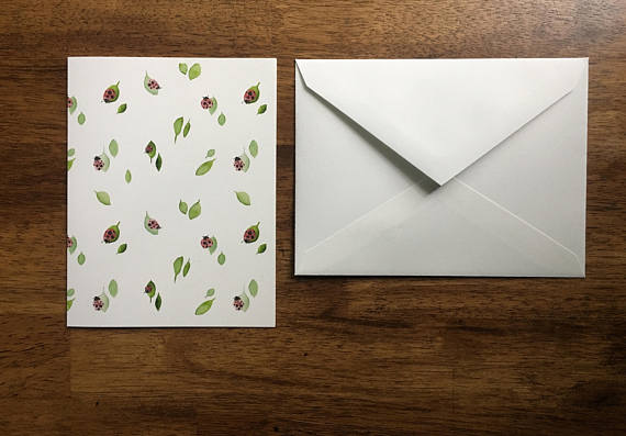 Ladybug and Leaves Card