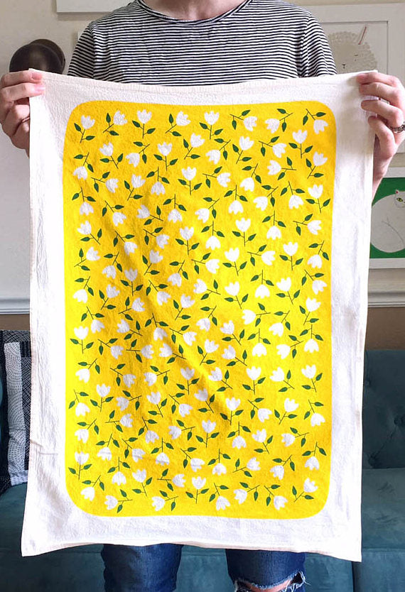 Yellow Flowers Tea Towel