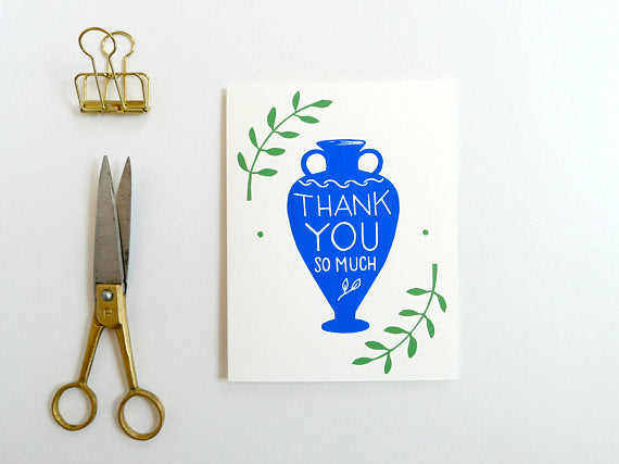 Thank You Greek Vase Card // by Middle Dune