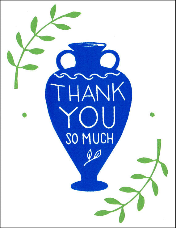 Thank You Greek Vase Card // by Middle Dune
