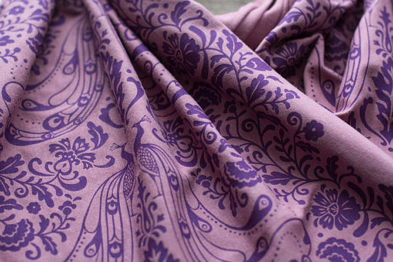 Peacock Pattern Hand-Printed Bamboo Jersey Scarf