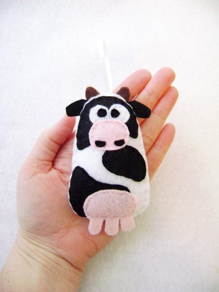 Cow Felt Ornament // By Red Marionette