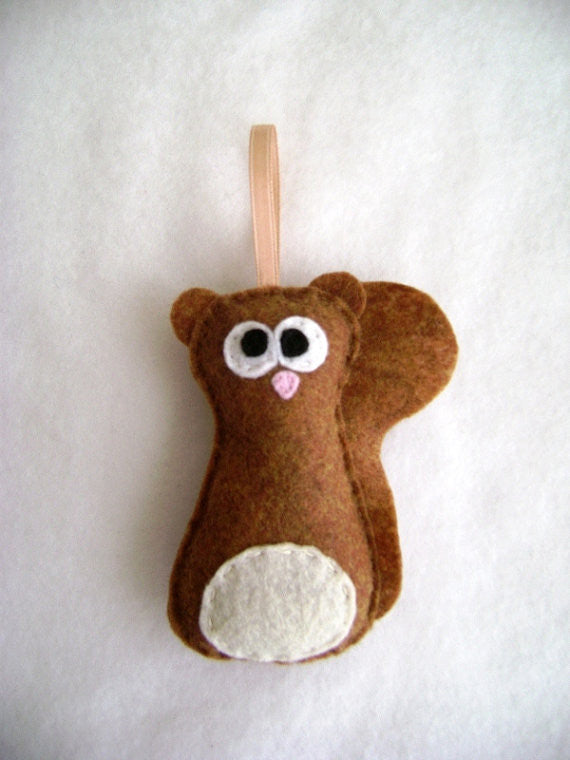 Squirrel Felt Ornament // By Red Marionette