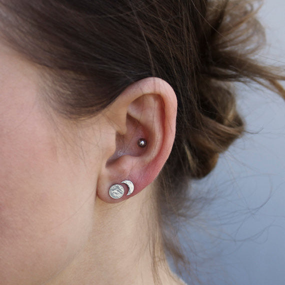 Sterling Silver Phases of the Moon Stud Earring Collection*