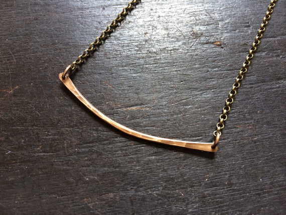 One Rung Brass Necklace
