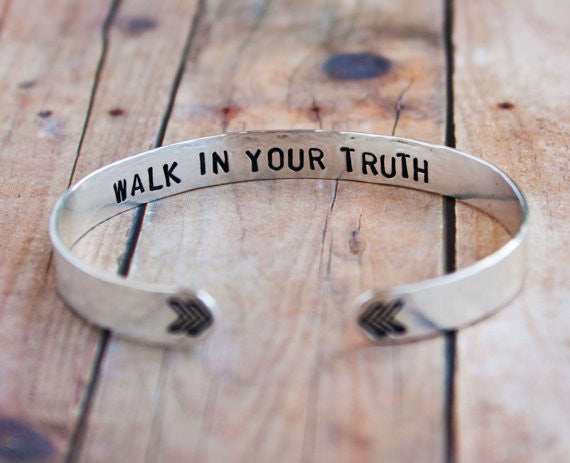Walk In Your Truth Sterling Silver Cuff Bracelet