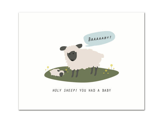 Holy Sheep Baby Greeting Card
