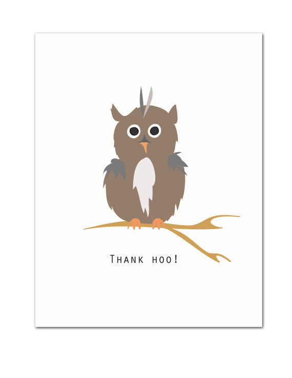 Thank Hoo Thank You Greeting Card
