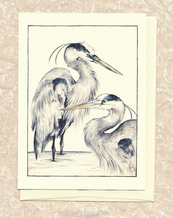 Greeting Card: Blue Herons