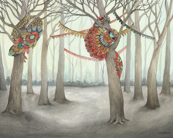 In the Quilted Forest IV - Art Print