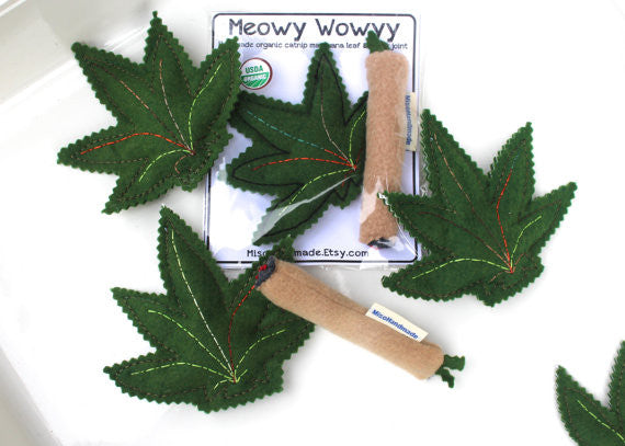 Catnip Cat Toy - Marijuana Leaf and Joint
