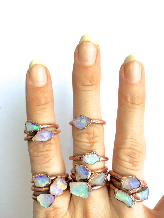 Raw Opal Ring (Large Stone)