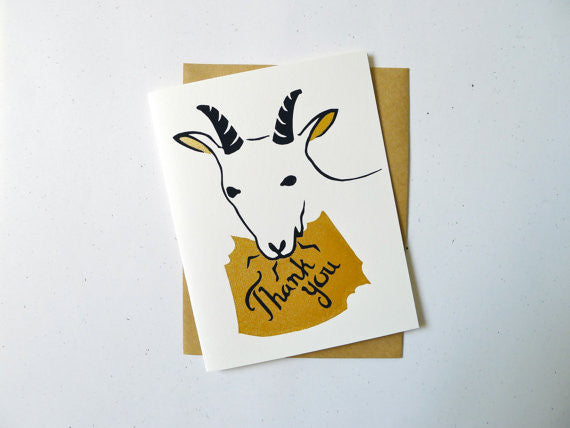 Goat Thank You Greeting Card