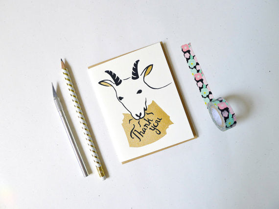 Goat Thank You Greeting Card