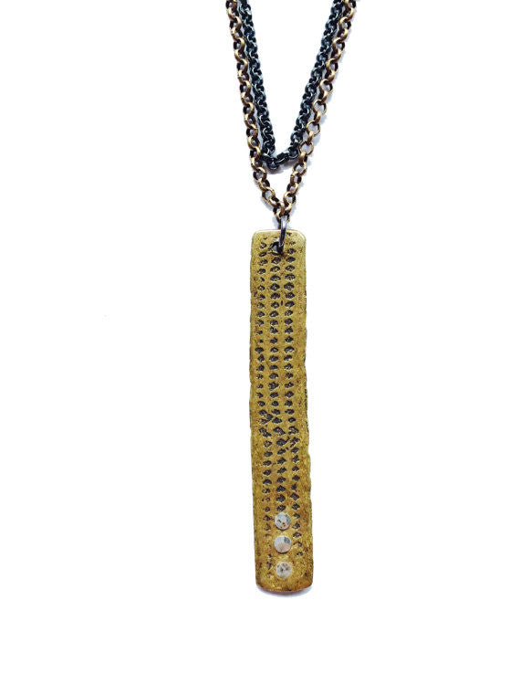 Riveted Relic Necklace Brass