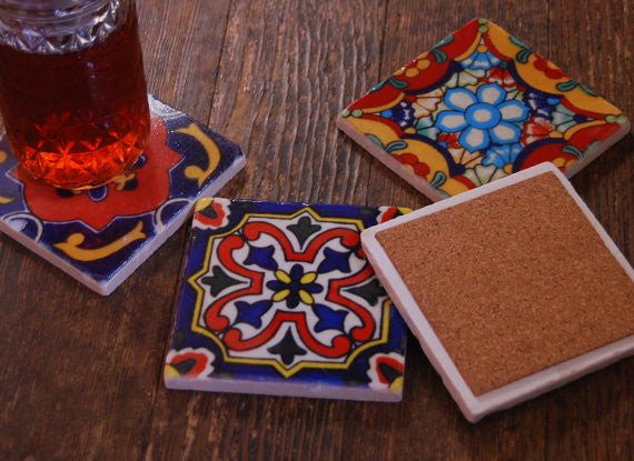 Mexican Tile Coasters // Set of 4