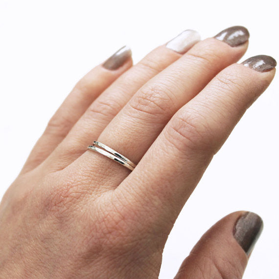 Hammered Stacking Ring - Sterling Silver*