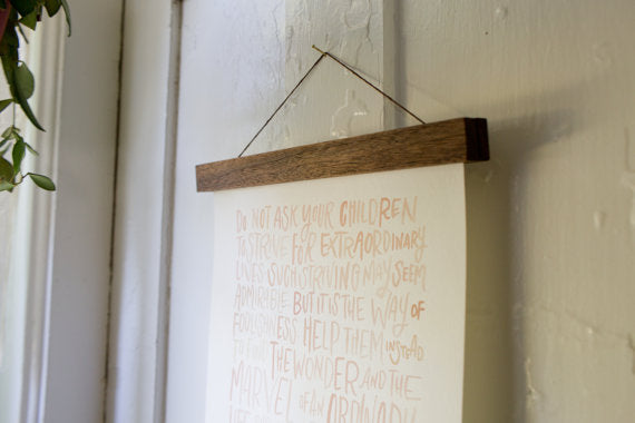 Wooden Poster Hanger - Walnut 6 inches