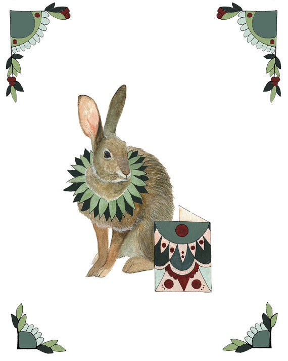 Critters and Cards: Rabbit - Art Print