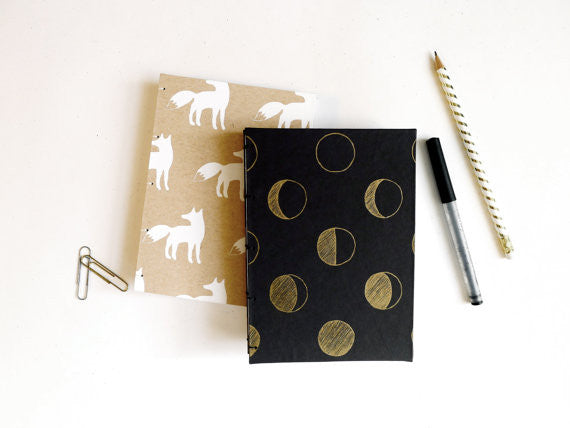 Gold Moon Phase Coptic Notebook