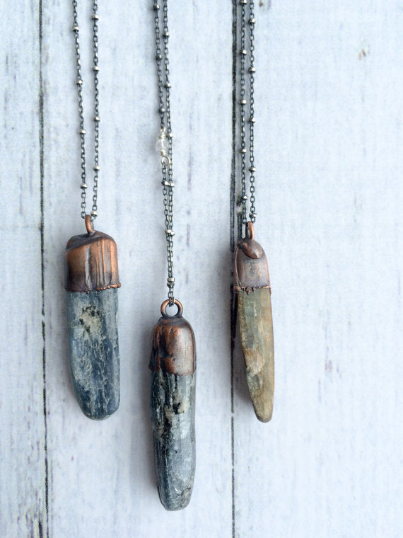 24" Tumbled Kyanite Sterling Silver Necklace*
