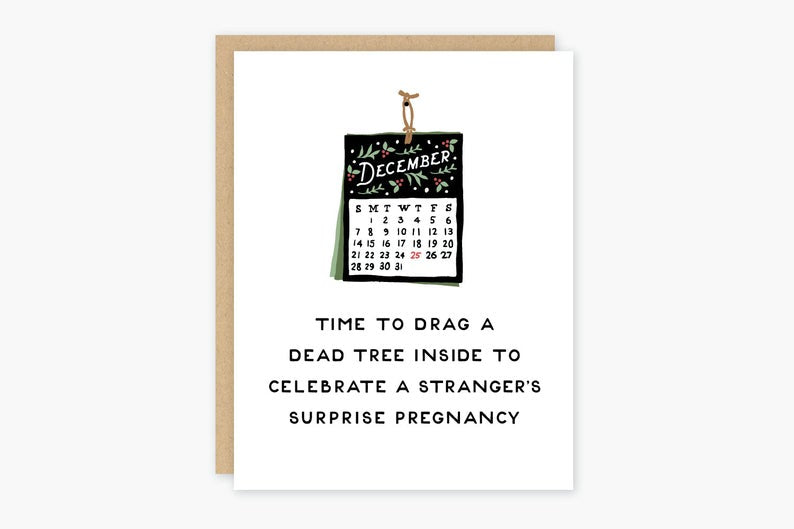 Surprise Pregnancy Holiday Christmas Card