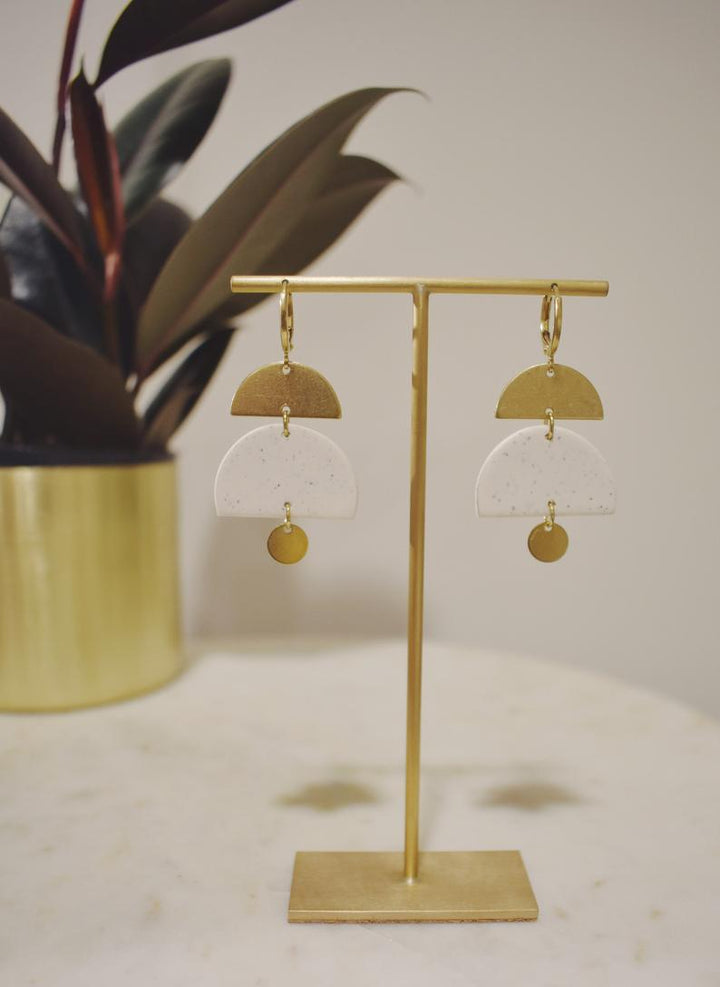 Jaime Brass & Clay Earrings