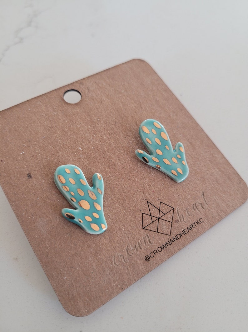 Cactus Studs - Teal