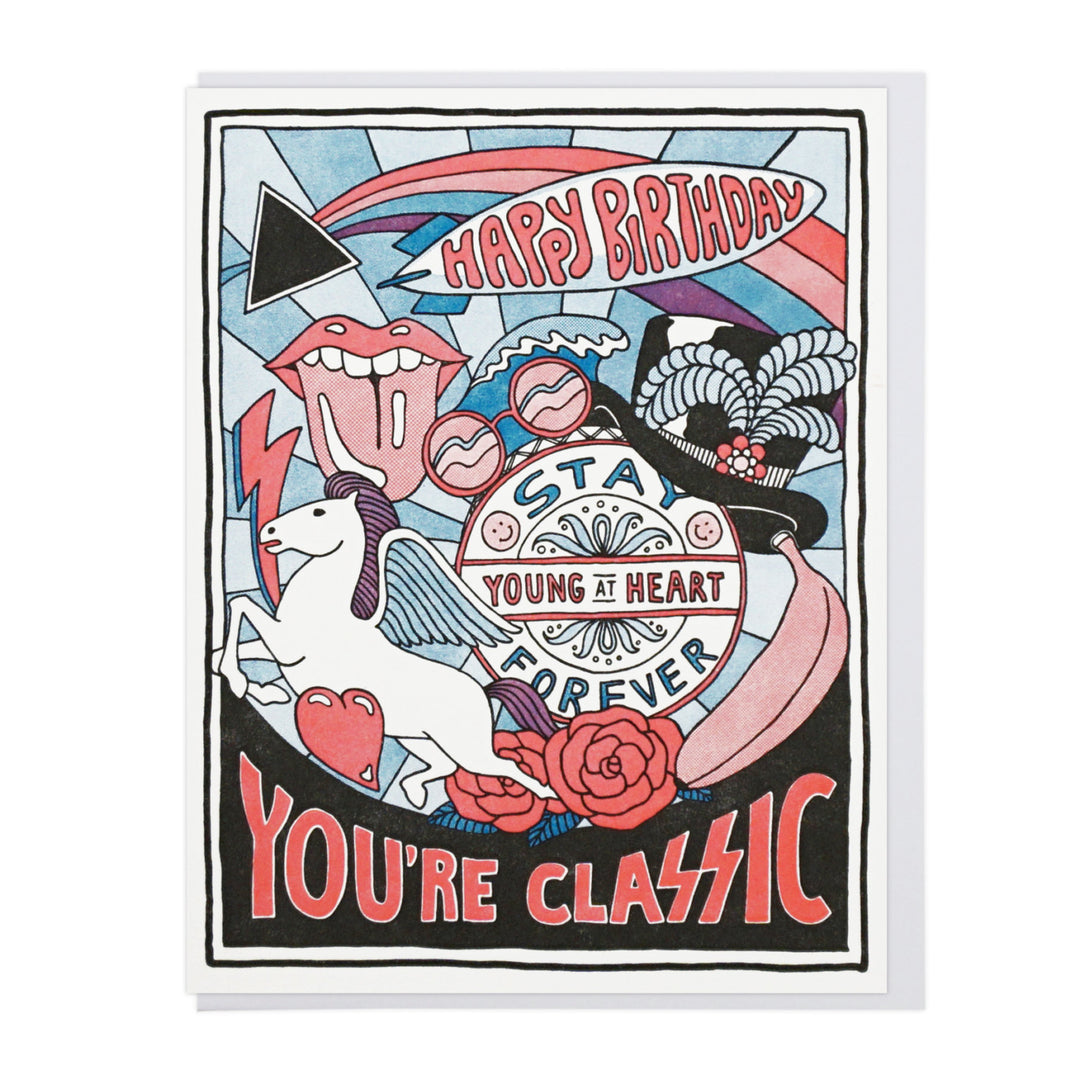 Classic Rock Birthday Letterpress Greeting Card