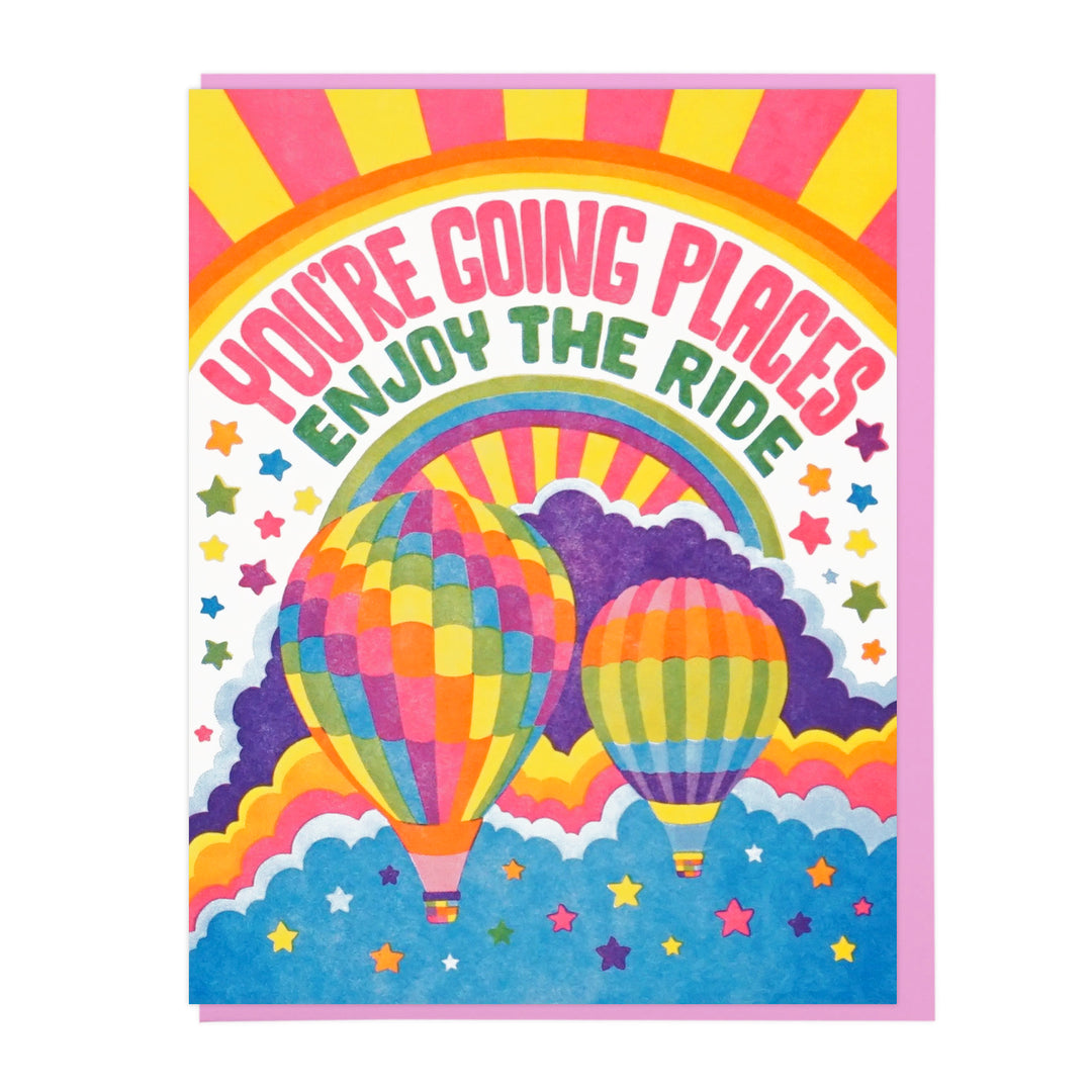 You're Going Places Letterpress Greeting Card