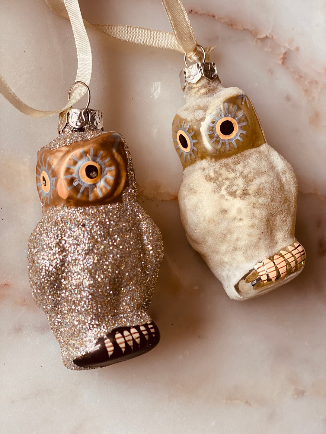 Glittered Owl Ornaments