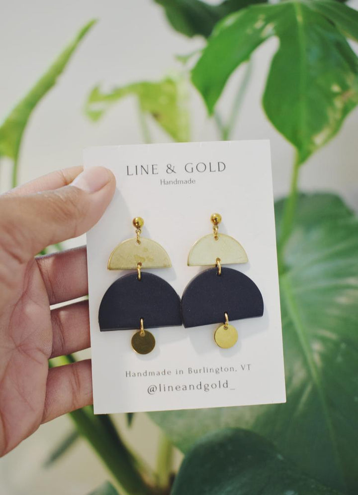 Jaime Brass & Clay Earrings