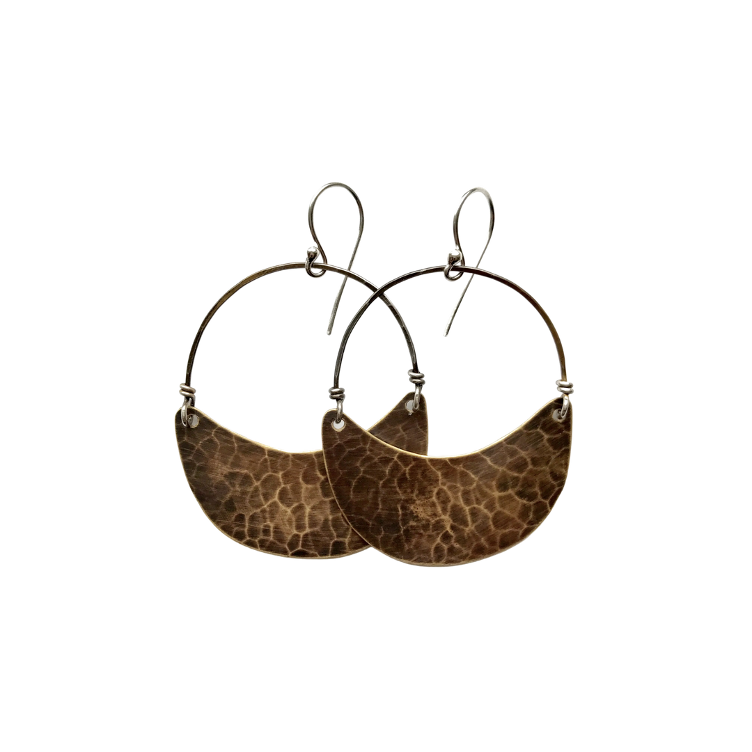 Brass Crescents Earrings - Medium