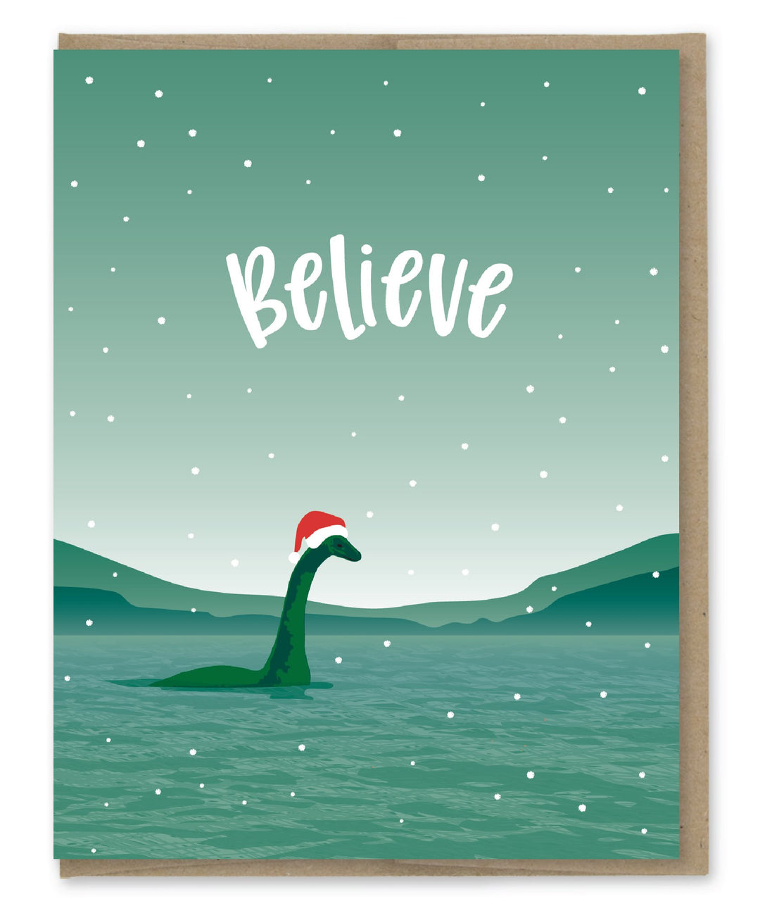Lake Monster Believe Holiday Card