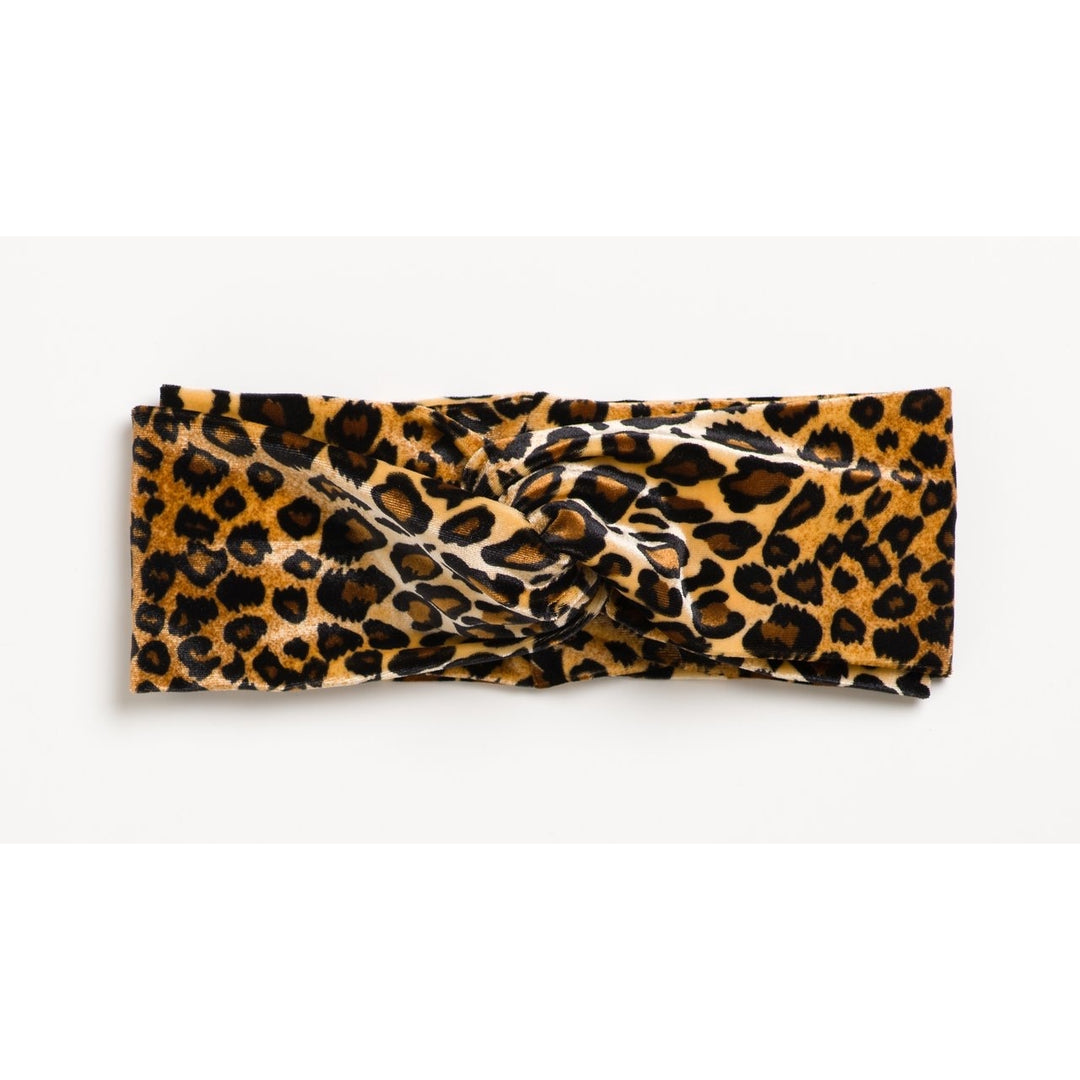 Velvet Leopard Turban Headband
